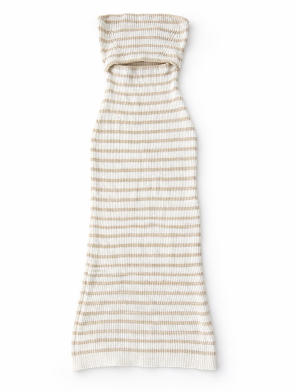 New Tube Striped Knit Dress Sleeveless Strapless Cutout Bodycon Stretchy S - Picture 3 of 3